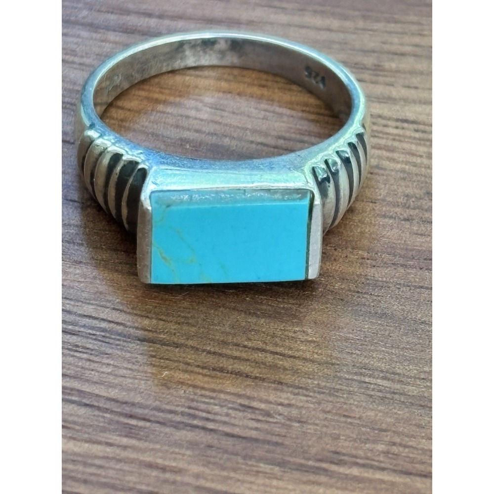 Vintage Sterling Silver Turquoise 925 US Size 9 Ring